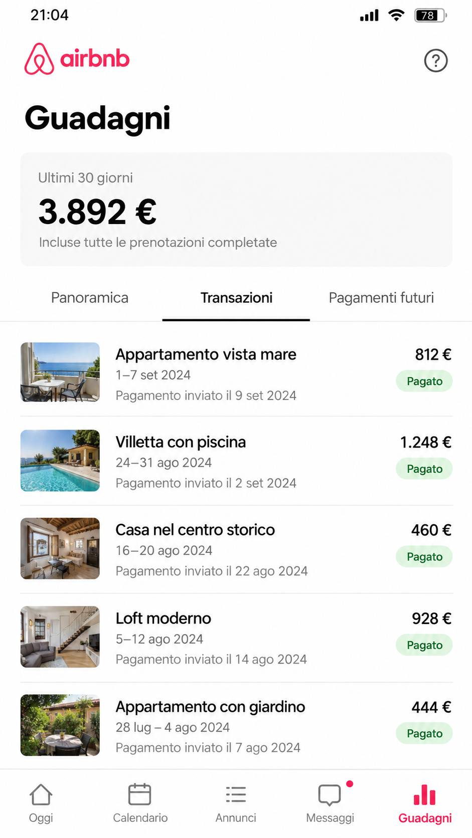 Prenotazioni Airbnb